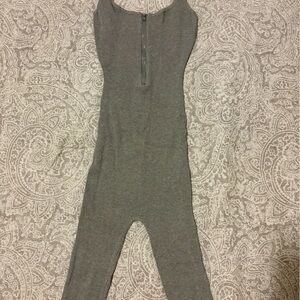 Gray Ribbed Jumpsuit